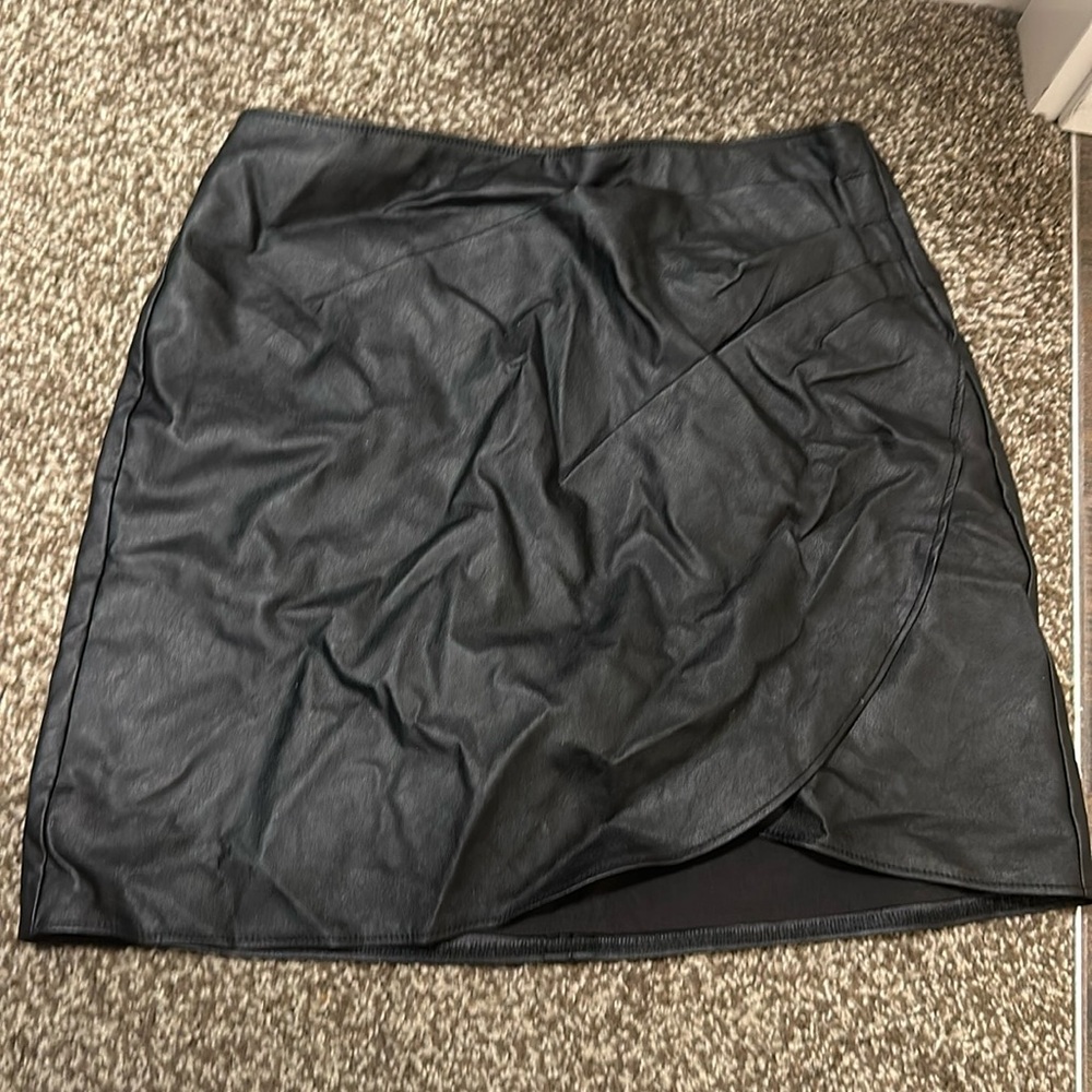 Black leather skirt